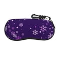 thumbnail image 1 of Bingfone Crystal Purple Snowflake Print Sunglasses Case Portable Travel Zipper Eyeglasses Case With Hook, 1 of 6