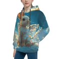 thumbnail image 1 of Bingfone Cute Angel Winged Rabbit Pattern Youth Classic Hoodies Soft Hooded Pullover Sweatshirts for Girls and Boys, 1 of 6