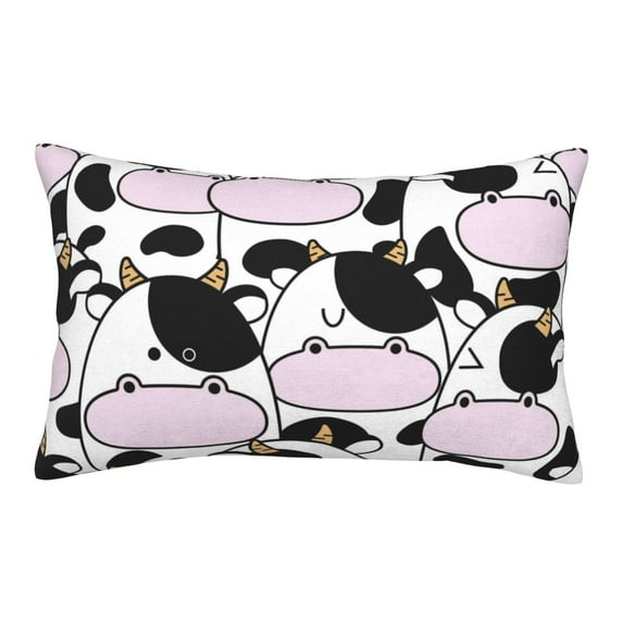 Bingfone Cute Animal With Cow Standard Size Pillowcase, Long Staple Pure Cotton Envelope Closure Pillow Cover,20"X30"