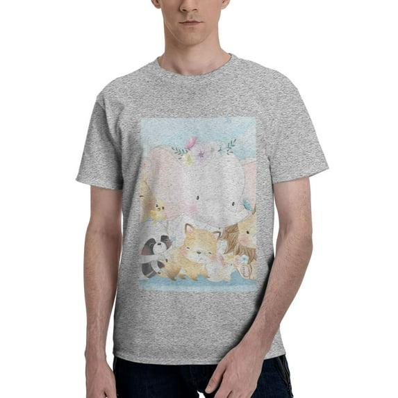 Bingfone Cute Animals Men'S Loose Fit Short-Sleeve Pocket T-Shirt