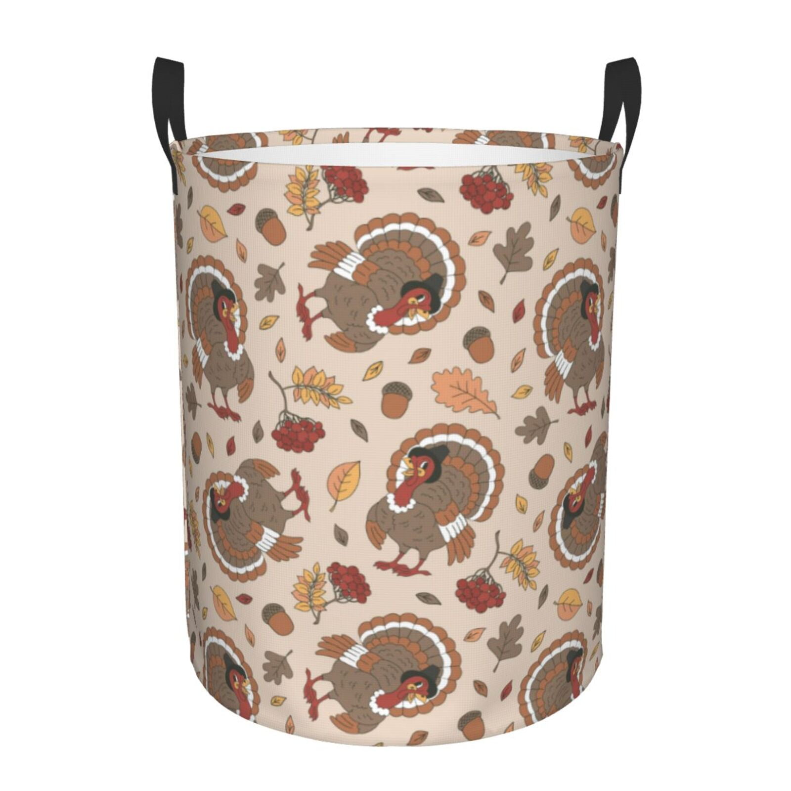 Bingfone Cute Autumn Turkey Waterproof Foldable Laundry Hamper Bucket