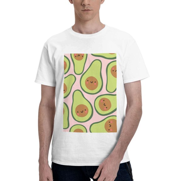 Bingfone Cute Avocado Men'S Loose Fit Short-Sleeve Pocket T-Shirt