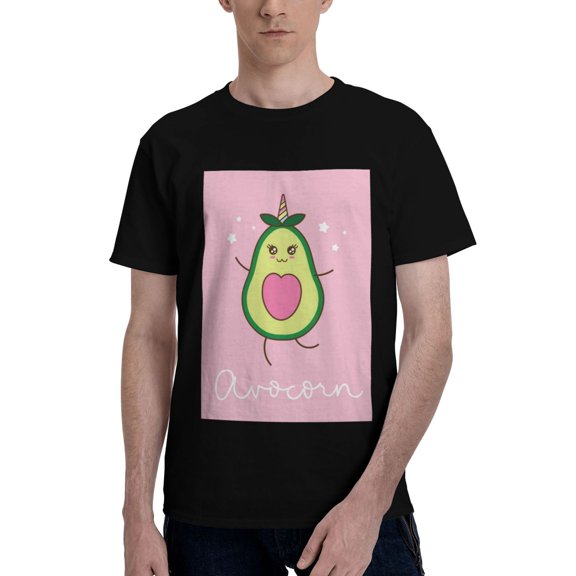 Bingfone Cute Avocado Men'S Loose Fit Short-Sleeve Pocket T-Shirt