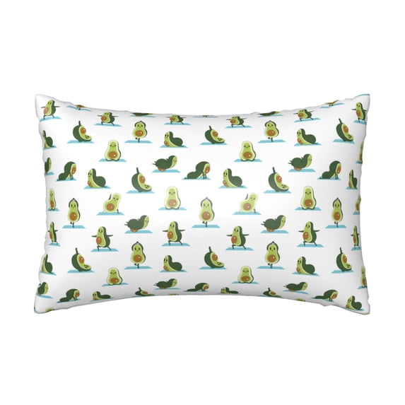 Bingfone Cute Avocado Yoga Print Satin Pillowcase for Hair - Standard Size with Zipper Silky & Soft Pillow Covers,20x30 inches