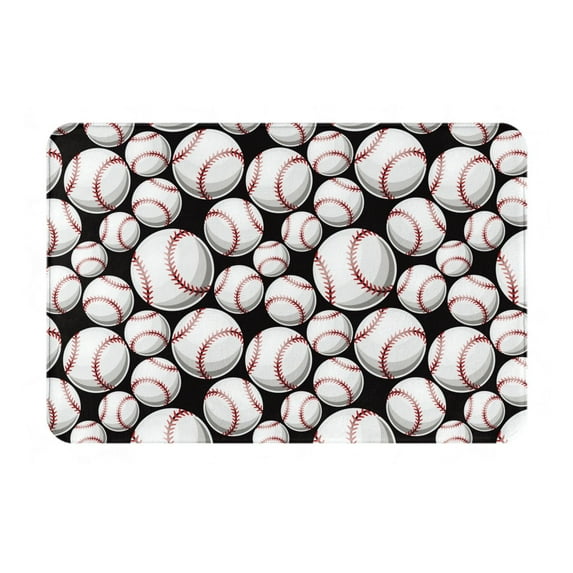 Bingfone Cute Baseball Door Mat 16"x24" Front Entrance Non-Slip Low Profile Washable for Entryway