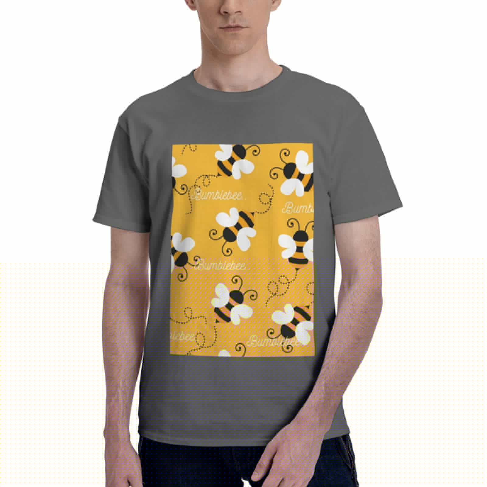 thumbnail image 1 of Bingfone Cute Bee Butterfly Yelllow Men'S Loose Fit Short-Sleeve Pocket T-Shirt, 1 of 7