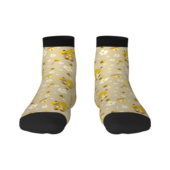 Bingfone Cute Bee Gnomes Design Patterned Men'S Women'S Casual Cotton Socks
