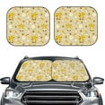 thumbnail image 1 of Bingfone Cute Bee Gnomes Windshield Sun Shade 2-Piece Foldable Car Front Window Sunshade for Most Sedans SUV Truck-Medium, 1 of 7