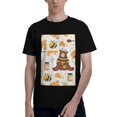 thumbnail image 1 of Bingfone Cute Bee Honey Jar Hive Bear Men'S Loose Fit Short-Sleeve Pocket T-Shirt, 1 of 7