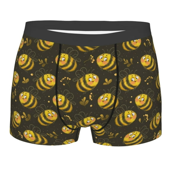 Bingfone Cute Cartoon Bees Men's Underwear - Casual Stretch Boxer Briefs-Small