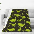 thumbnail image 1 of Bingfone Cute Cartoon Dinosaurs Green Silhouette Print Flannel Fleece Blanket Throw Blanket For Bed,Sofa,Couch,Travel,Camping(40"X30"), 1 of 9