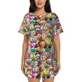 thumbnail image 1 of Bingfone Cute Cartoon Owls Print Pajamas Sets for Women Soft Short-Sleeved Pjs with Lounge Shorts Two Piece Sleepwear, 1 of 5