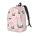 thumbnail image 1 of Bingfone Cute Cartoon Panda Print Canvas College Laptop Backpack, Large Capacity Lightweight College Bookbag Casual Daypack-Small, 1 of 5