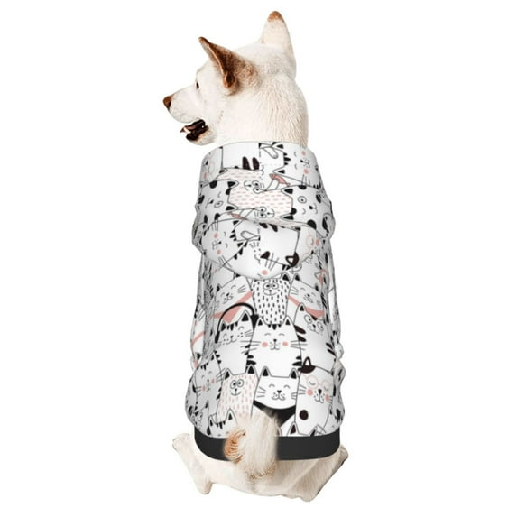 Bingfone Cute Cat Dog Clothes Hoodie, Pet Winter Coat,Puppy Sweatshirts for Small Dogs Boy Girl,Suitable for All Breeds-Large
