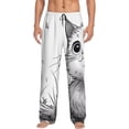 thumbnail image 1 of Bingfone Cute Cat Meadow Sketch Mens All Over Print Sleep Pajama Pants-Large, 1 of 5
