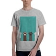 thumbnail image 1 of Bingfone Cute Cat Paw And Dog Men'S Loose Fit Short-Sleeve Pocket T-Shirt, 1 of 7