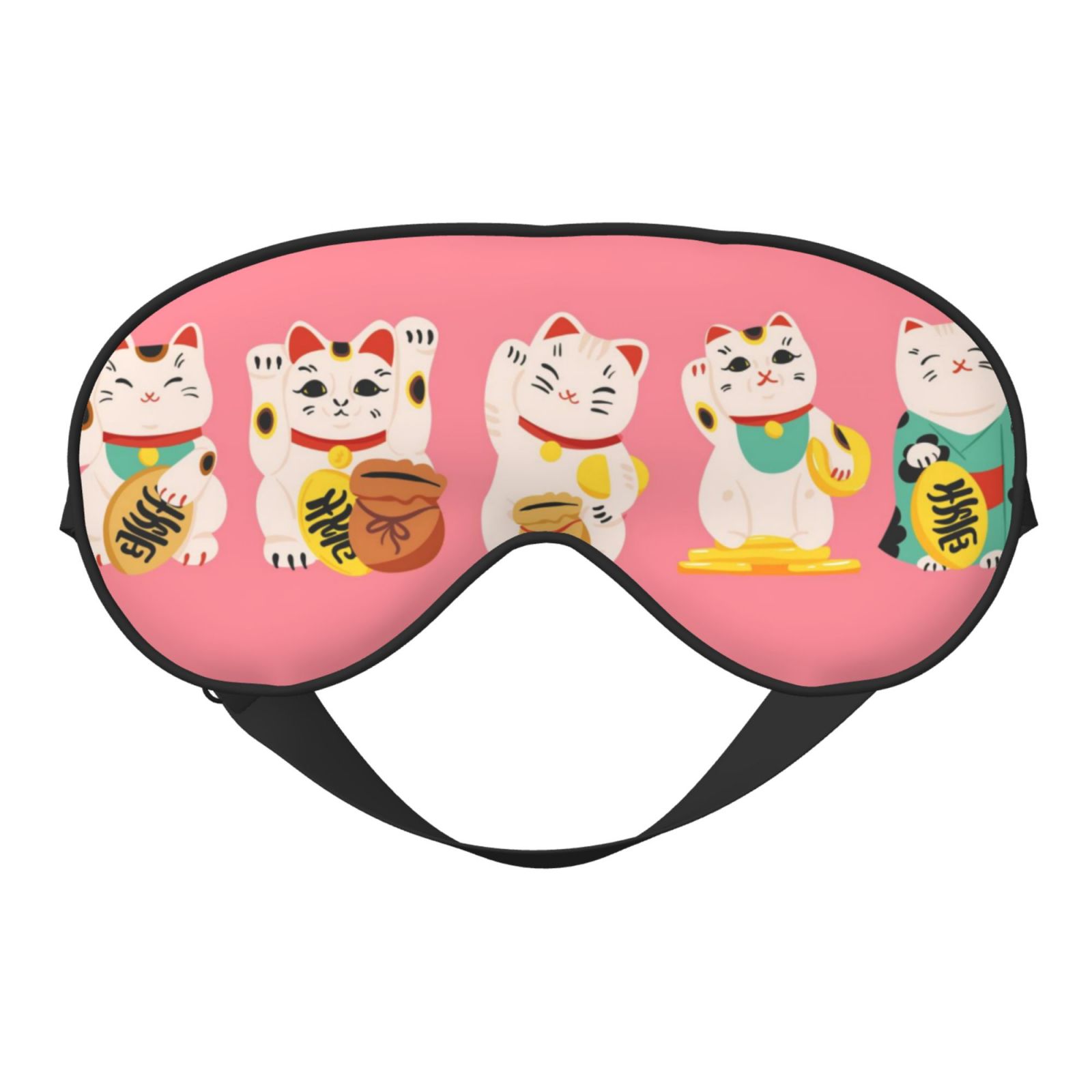 Cute Cat Sleep Mask Set Of 3 - Soft Animal Eye Cover For Sleeping, Travel, Nap - Gray, Pink, White