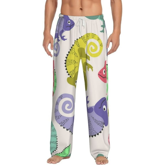 Bingfone Cute Chameleons Mens All Over Print Sleep Pajama Pants-Xx-Large