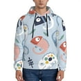 thumbnail image 1 of Bingfone Cute Chameleons On Blue Men'S Drawstring Hoodie Long Sleeve Pocket Sweatshirts-X-Large, 1 of 9