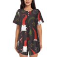 thumbnail image 1 of Bingfone Cute Christmas Gnomes Print Pajamas Sets for Women Soft Short-Sleeved Pjs with Lounge Shorts Two Piece Sleepwear, 1 of 8