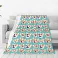 thumbnail image 1 of Bingfone Cute Corgi Head Print Flannel Fleece Blanket Throw Blanket for Bed,Sofa,Couch,Travel,Camping(60"x50" ), 1 of 8