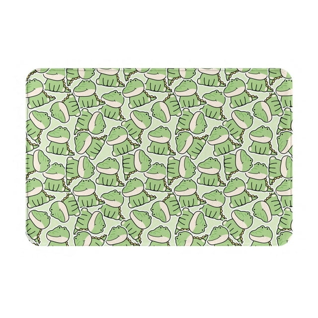 Bingfone Cute Crocodile Door Mat 16"x24" Front Entrance Non-Slip Low Profile Washable for Entryway