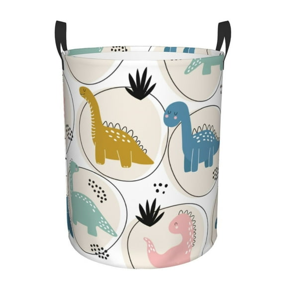 Bingfone Cute Dinosaurs Waterproof Foldable Laundry Hamper Bucket With Handles For Storage Bin,Clothes Hamper (Small)