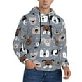 thumbnail image 1 of Bingfone Cute Dog Faces Men's Drawstring Hoodie Long Sleeve Pocket Sweatshirts-4X-Large, 1 of 6