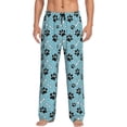 thumbnail image 1 of Bingfone Cute Dog Footprints Mens All Over Print Sleep Pajama Pants-Small, 1 of 5