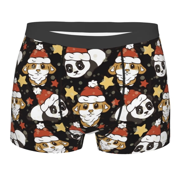 Bingfone Cute Dog Panda Men's Underwear - Casual Stretch Boxer Briefs-X-Large