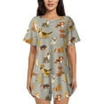 thumbnail image 1 of Bingfone Cute Dog Print Pajamas Sets for Women Soft Short-Sleeved Pjs with Lounge Shorts Two Piece Sleepwear, 1 of 8