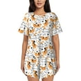 thumbnail image 1 of Bingfone Cute Dog Print Pajamas Sets for Women Soft Short-Sleeved Pjs with Lounge Shorts Two Piece Sleepwear, 1 of 1