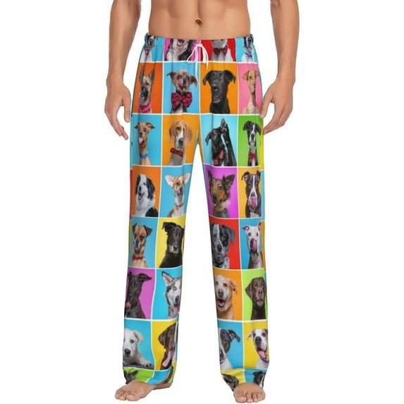 Bingfone Cute Dogs Collage Mens All Over Print Sleep Pajama Pants-Small