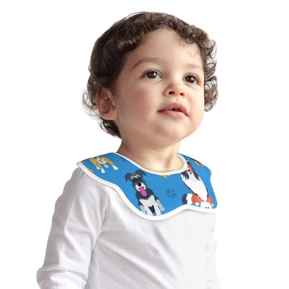 Bingfone Cute Dogs Soft Bibs For Baby Boy Girl 360 Rotate Petal Absorbent Bibs Washable For Drooling Teething