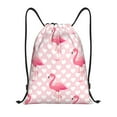thumbnail image 1 of Bingfone Cute Flamingo With Heart Drawstrings Backpacks Bags For Men Women Gym Drawstrings Bag, 1 of 9