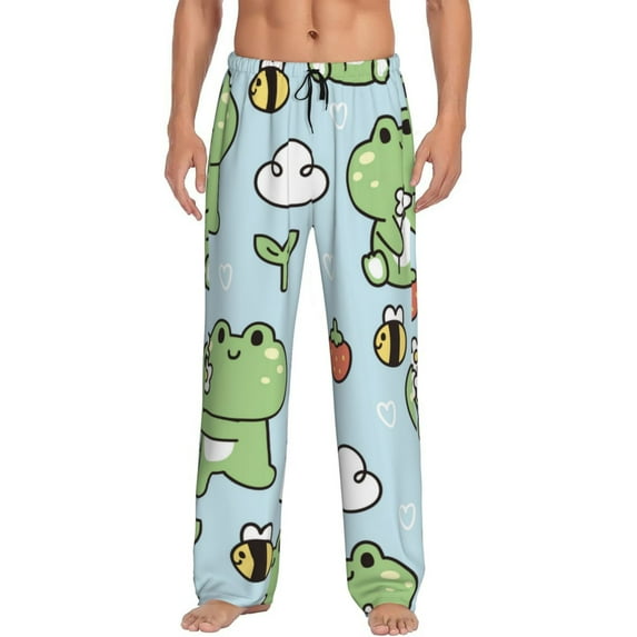 Bingfone Cute Floral Frog Mens All Over Print Sleep Pajama Pants-Xx-Large
