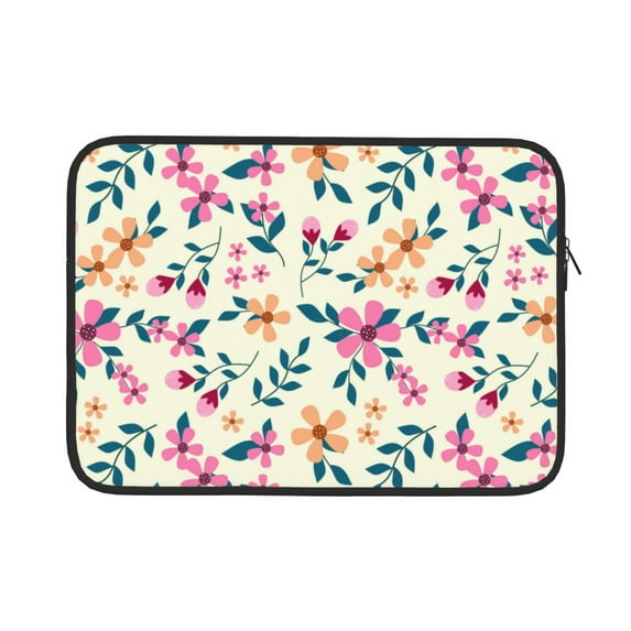 Bingfone Cute Flower Laptop Sleeve Case 15 Inch, 360° Protective Computer Carrying Bag