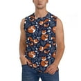 thumbnail image 1 of Bingfone Cute Foxes Pattern Men's Tank Tops Workout Sleeveless Tee Shirts Running Beach Tanks for Men-Small, 1 of 8