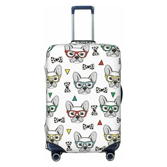 Bingfone Cute French Bulldog Luggage Cover Washable Suitcase Cover Protector Anti-scratch Suitcase cover Fits 18-32 Inch Luggage