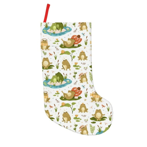 Bingfone Cute Frog Print Personalized Christmas Stocking - Snowman Design Large 18 inch,Family Holiday Season Decor