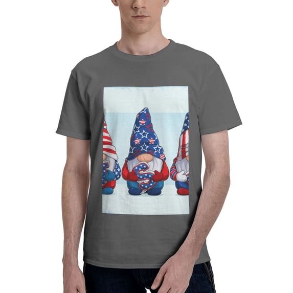 Bingfone Cute Gnomes In Usa1 Men'S Loose Fit Short-Sleeve Pocket T-Shirt