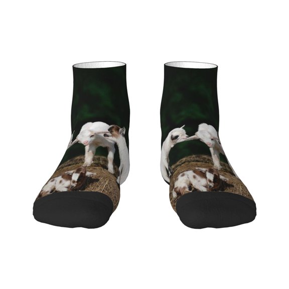 Bingfone Cute Goat Baby Design Patterned Men'S Women'S Casual Cotton Socks