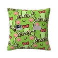 thumbnail image 1 of Bingfone Cute Green Frog Linen Throw Pillow Covers Cushion Case Pocket Button Vintage Farmhouse Pillowcase For Sofa Couch Bed 20"X20", 1 of 9