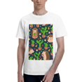 thumbnail image 1 of Bingfone Cute Hedgehogs Cactus Blue Men'S Loose Fit Short-Sleeve Pocket T-Shirt, 1 of 7
