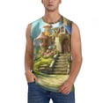 thumbnail image 1 of Bingfone Cute Mushroom Town A Pattern Men's Tank Tops Workout Sleeveless Tee Shirts Running Beach Tanks for Men-Large, 1 of 4