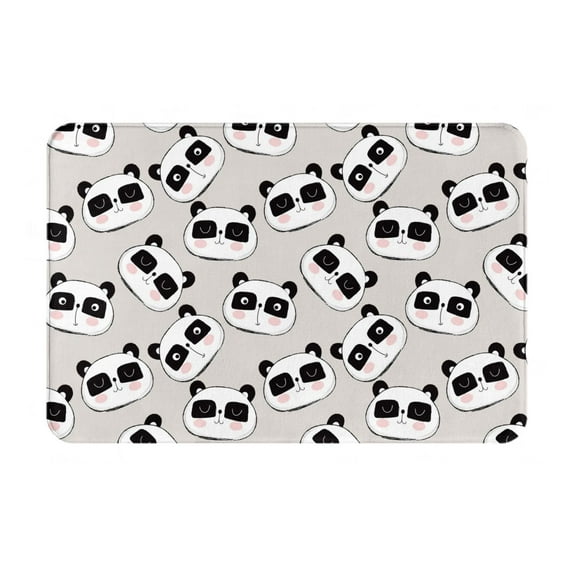 Bingfone Cute Panda Door Mat 16"x24" Front Entrance Non-Slip Low Profile Washable for Entryway