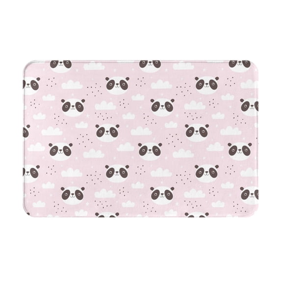Bingfone Cute Panda Door Mat 16"x24" Front Entrance Non-Slip Low Profile Washable for Entryway