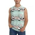 thumbnail image 1 of Bingfone Cute Panda Pattern Men's Tank Tops Workout Sleeveless Tee Shirts Running Beach Tanks for Men-Large, 1 of 8