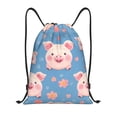 thumbnail image 1 of Bingfone Cute Pig Flowers Drawstrings Backpacks Bags for Men Women Gym Drawstrings Bag-Small, 1 of 1