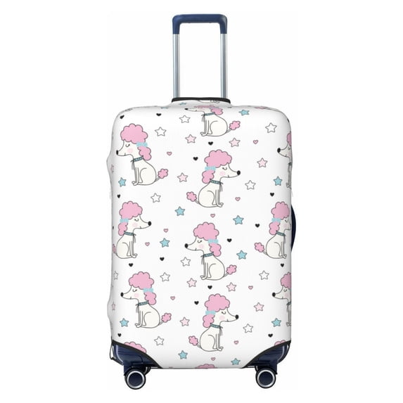 Bingfone Cute Poodle Dog Luggage Cover Washable Suitcase Cover Protector Anti-scratch Suitcase cover Fits 18-32 Inch Luggage